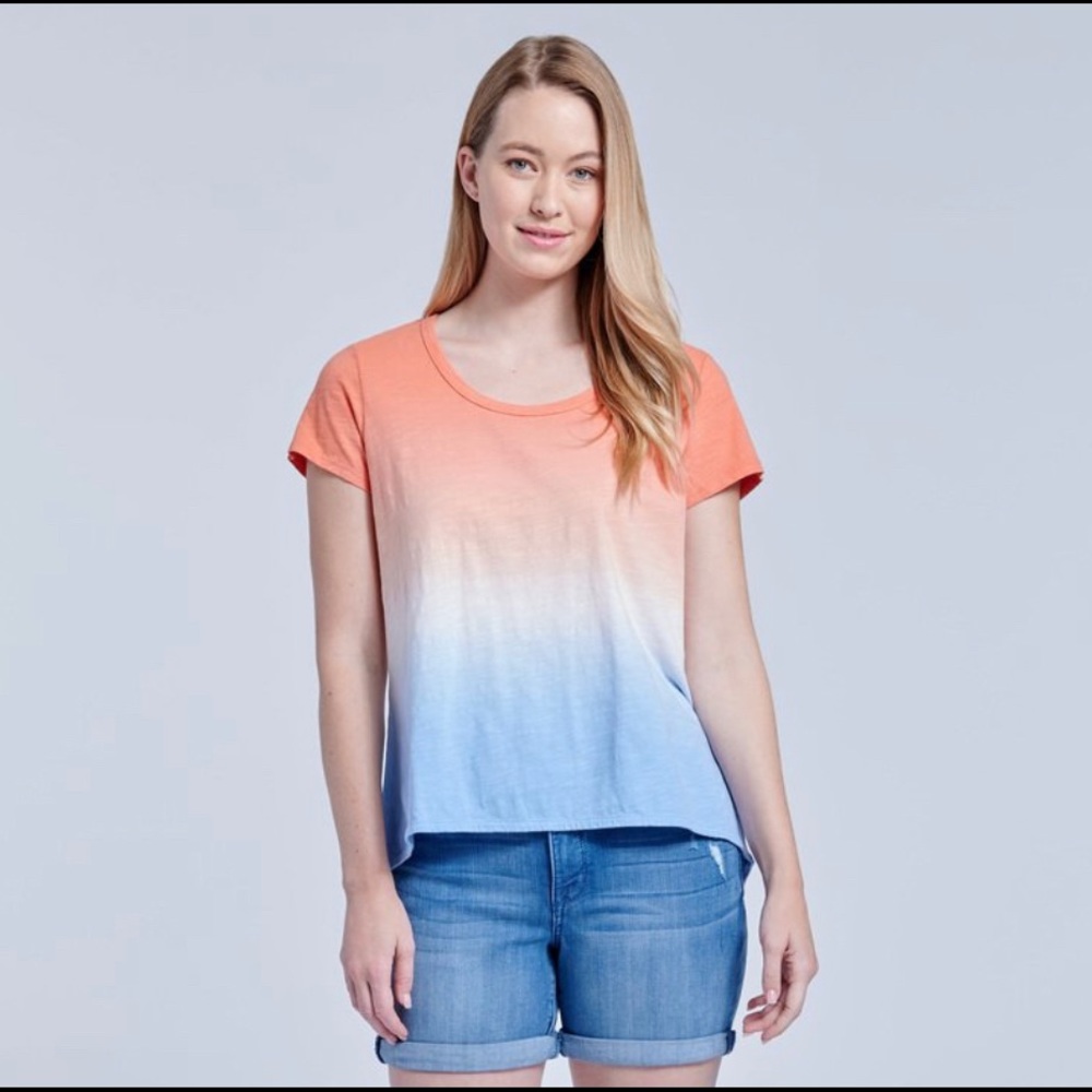 Seven7 TIE DYE SCOOPED RELAXED TEE Med.